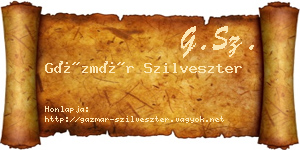 Gázmár Szilveszter névjegykártya